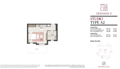 Bloom Living Granada 2: Type A2, 387 sq ft 户型图