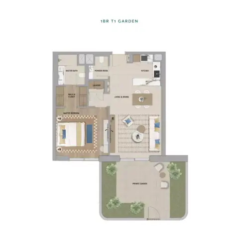 The Beach House Fahid: Планировка Type T1 Garden