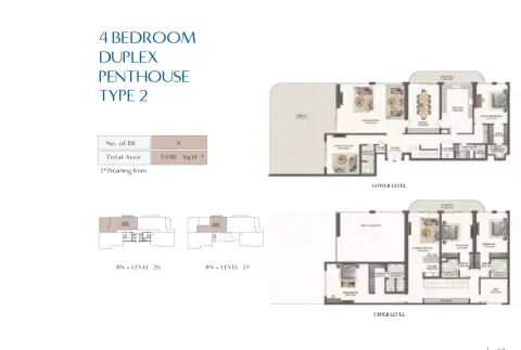 Rotana Residences North Tower: Type 2, 5,348 sq ft 户型图