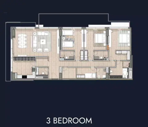 Luluat Marina Residences: Планировка Type 1