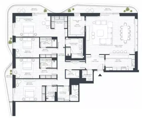 Sunstone Residences: Floor plan Type 3, 3,885 sq ft