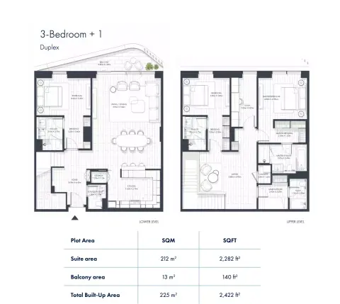 Sunstone Residences: Floor plan Type 1, 2,442 sq ft