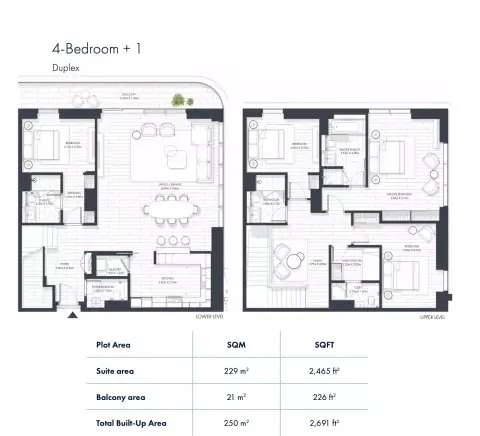 Sunstone Residences: Floor plan Type 1, 2,691 sq ft