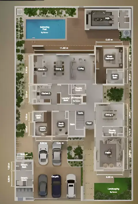 Al Sidr: Plattegrond Type B, 9,063 sq ft