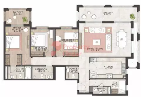Granada: Floor plan Type A, 1,883 sq ft