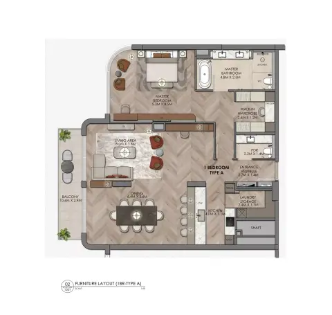 Yas Links Luxury Living: Floor plan Type A