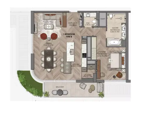 Yas Links Luxury Living: Floor plan Type B