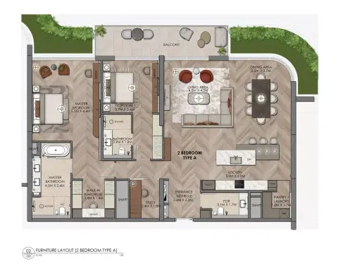 Yas Links Luxury Living: Floor plan Type A