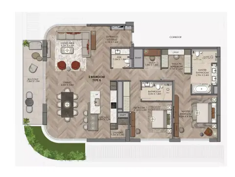 Yas Links Luxury Living: Floor plan Type A