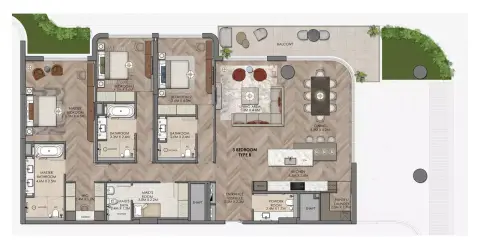 Yas Links Luxury Living: Floor plan Type B