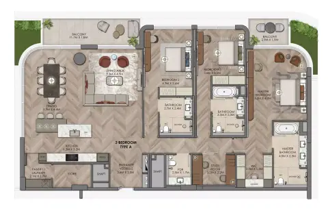 Yas Links Luxury Living: Floor plan Type A