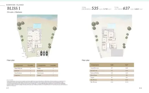 فلل جزيرة رمان المرحلة 4 من إيغل هيلز: مخطط الطابق Bliss I, 6,862 sq ft