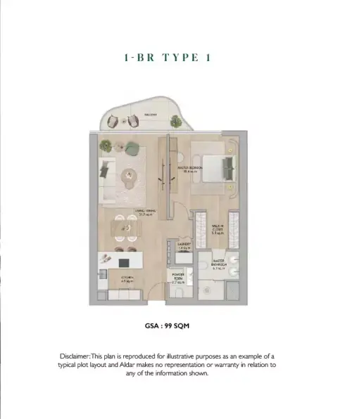 Mamsha Gardens B: Floor plan Type 1, 1,065 sq ft