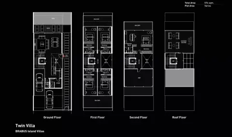 Brabus Island Chapter Two: Floor plan Twin Villa, 6,178 sq ft