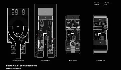 Brabus Island Chapter Two: Floor plan Beach Villa 2, 11,657 sq ft