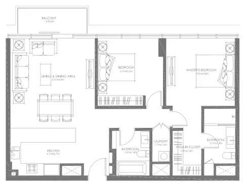 Saadiyat Grove: Floor plan Type 1