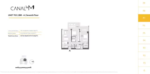 Canal by M: Unite 703, 1,474 sq ft 户型图