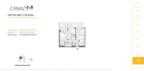 Canal by M: Unite 102, 1,546 sq ft 户型图