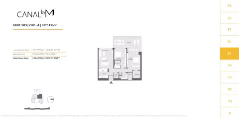 Canal by M: Unite 503, 1,535 sq ft 户型图