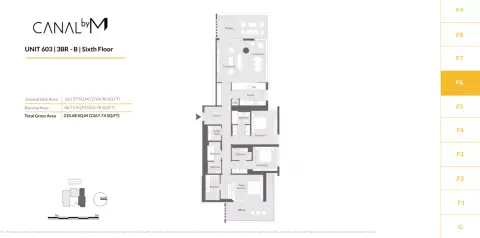 Canal by M: Unite 603, 2,267 sq ft 户型图