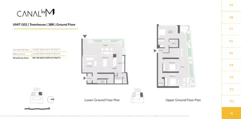 Canal by M: Unite G02, 3,094 sq ft 户型图