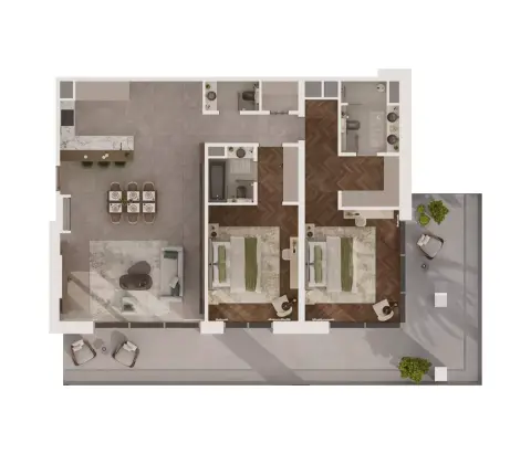 Sama Yas: Floor plan Type A, 2,193 sq ft