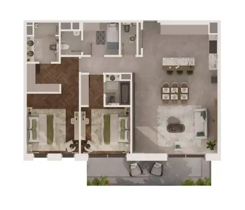 Sama Yas: Floor plan Type B, 1,747 sq ft