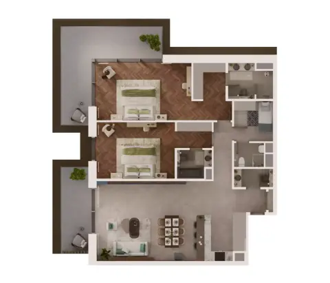 Sama Yas: Floor plan Type C, 2,003 sq ft