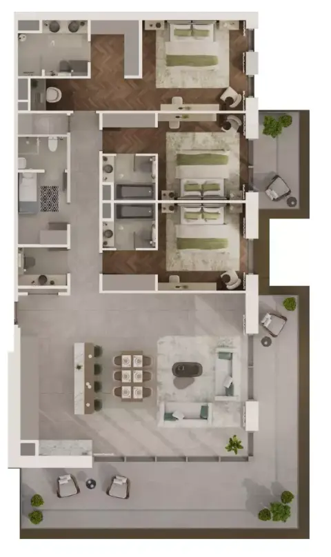 Sama Yas: Floor plan Type B, 2,687 sq ft