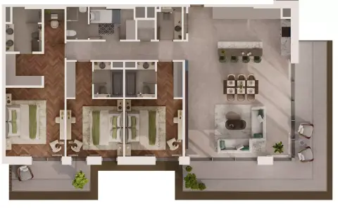 Sama Yas: Floor plan Type C, 2,505 sq ft
