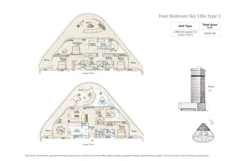Flow 25: फ़्लोर प्लान Type 3, 4,939 sq ft