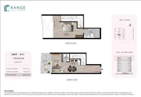 The Beach House: Floor plan Unit 911, 864 sq ft