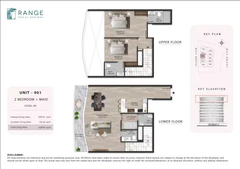 The Beach House: Floor plan Unit 901, 1,629 sq ft