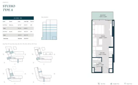 Opula Residence: Floor plan Type A, 379 sq ft