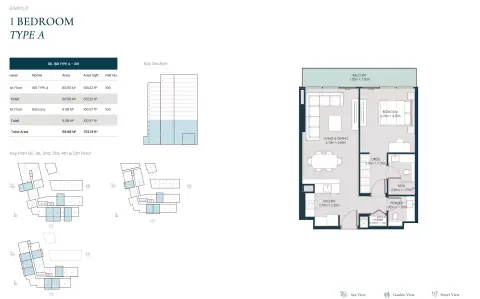 Opula Residence: Floor plan Type A, 752 sq ft