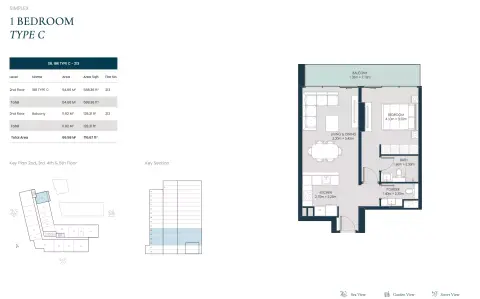 Opula Residence: Floor plan Type C, 716 sq ft