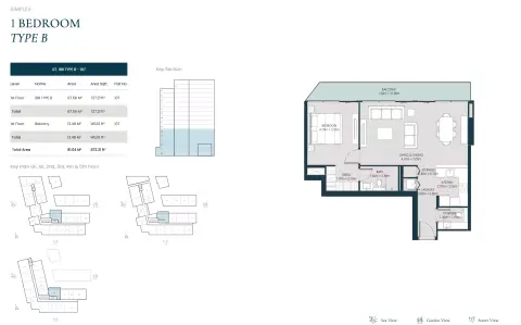 Opula Residence: Floor plan Type B, 872 sq ft