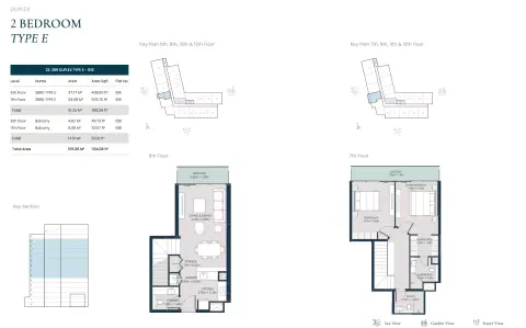 Opula Residence: Floor plan Type E, 1,134 sq ft