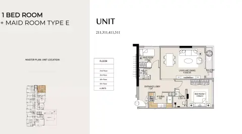 Reeman Residences: Floor plan Type E+Maid