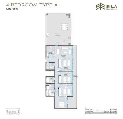Sila: Floor plan Type A, 2,339 sq ft