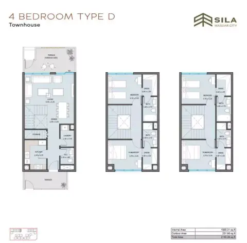 Sila: Floor plan Type D, 2,140 sq ft