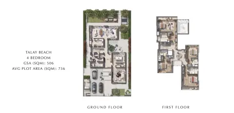 تالاي بيتش: مخطط الطابق Type 1, 5,446 sq ft