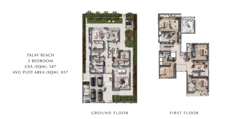 تالاي بيتش: مخطط الطابق Type 1, 6,318 sq ft