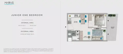 Mayyas at The Bay: Floor plan Type Junior, 420 sq ft