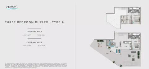 Mayyas at The Bay: Floor plan Type A, 1,395 sq ft