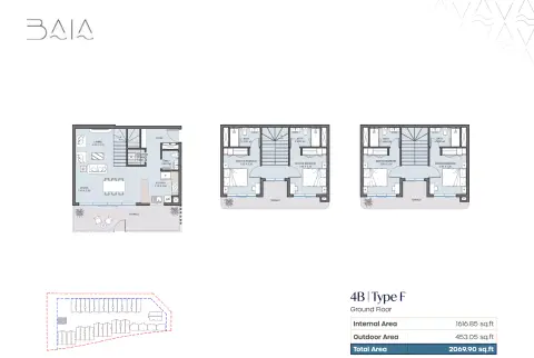 Baia: Floor plan Type F, 2,069 sq ft
