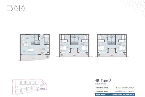 Baia: Floor plan Type D, 2,066 sq ft