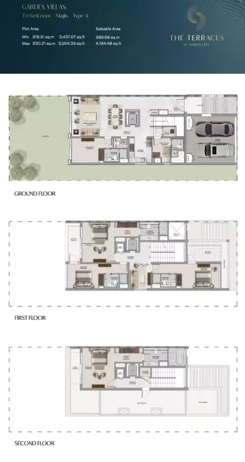 The Terraces at Sobha City: Floor plan Type A, 4,194 sq ft