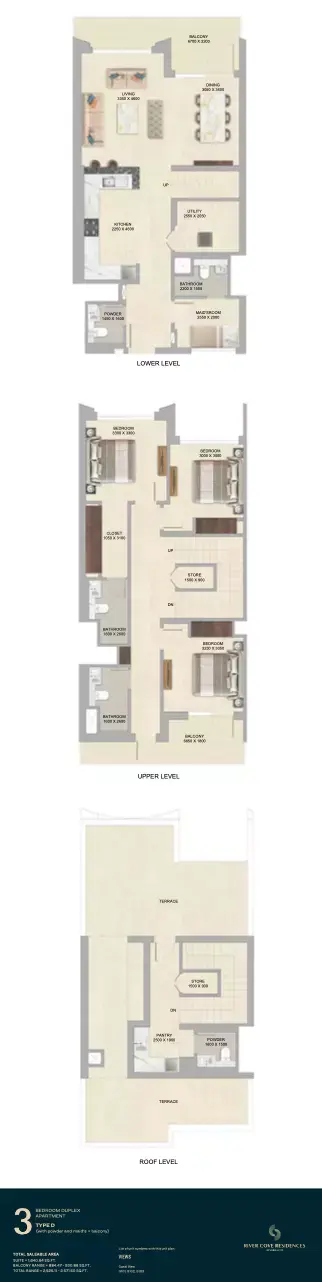River Cove Residences at sobha city: Floor plan Type D-villament G, 2,525 sq ft