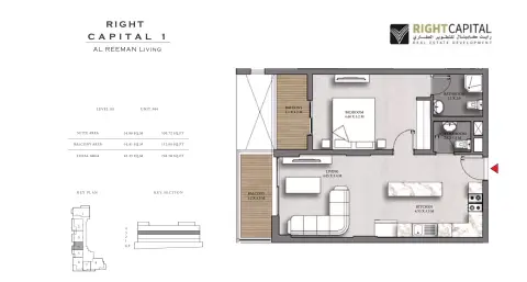 Right Capital 1: Floor plan Type 304, 702 sq ft